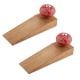 2 Pieces Red Calla Lily Brown Etched Ceramic Door Stopper